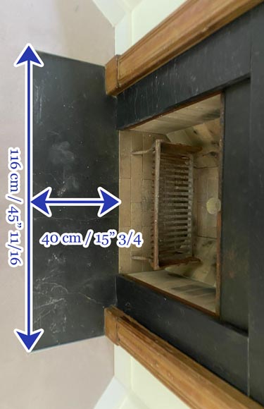 Louis XVI-Style Fireplace in Pine and Slate Louis XVI-Style Fireplace in Pine and Slate-5