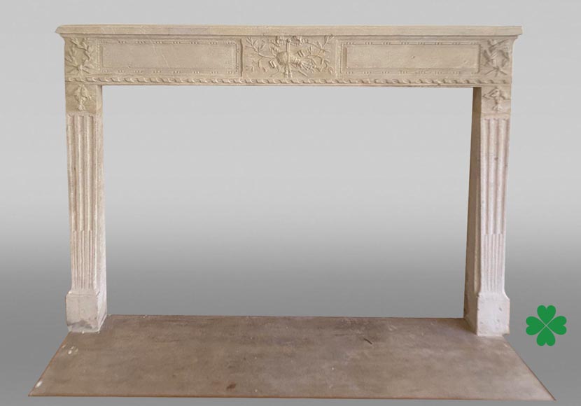 Louis XVI Period Fireplace in Carved Stone Louis XVI Period Fireplace in Carved Stone-0
