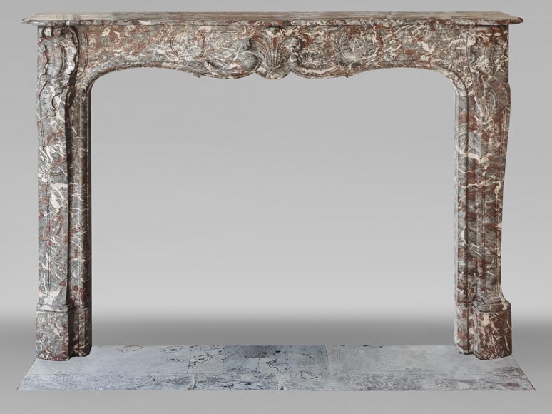 Louis XV period fireplace in Royal Red, decorated with a palmette Louis XV period fireplace in Royal Red, decorated with a palmette-0