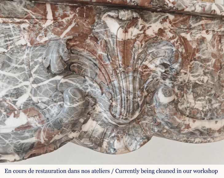 Louis XV period fireplace in Royal Red, decorated with a palmette Louis XV period fireplace in Royal Red, decorated with a palmette-2