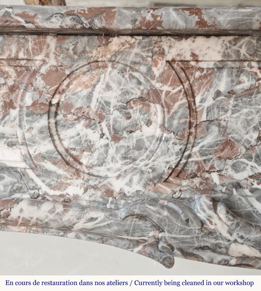 Louis XV period fireplace in Royal Red, decorated with a palmette Louis XV period fireplace in Royal Red, decorated with a palmette-3