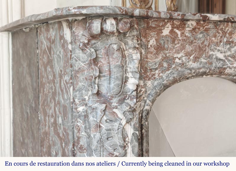 Louis XV period fireplace in Royal Red, decorated with a palmette Louis XV period fireplace in Royal Red, decorated with a palmette-5