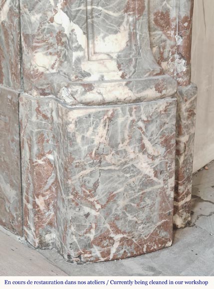 Louis XV period fireplace in Royal Red, decorated with a palmette Louis XV period fireplace in Royal Red, decorated with a palmette-6