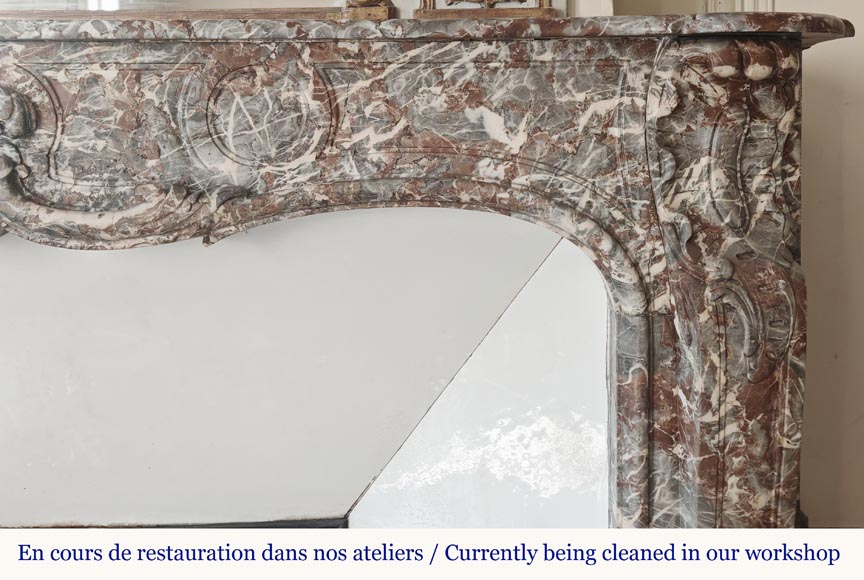 Louis XV period fireplace in Royal Red, decorated with a palmette Louis XV period fireplace in Royal Red, decorated with a palmette-8