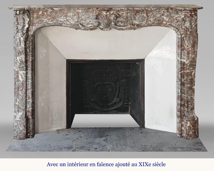 Louis XV period fireplace in Royal Red, decorated with a palmette Louis XV period fireplace in Royal Red, decorated with a palmette-12