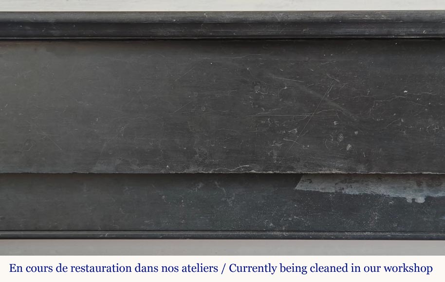 Napoleon III style modillion fireplace in speckled black Napoleon III style modillion fireplace in speckled black-1