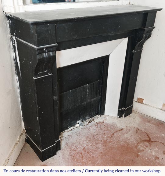 Napoleon III style modillion fireplace in speckled black Napoleon III style modillion fireplace in speckled black-2