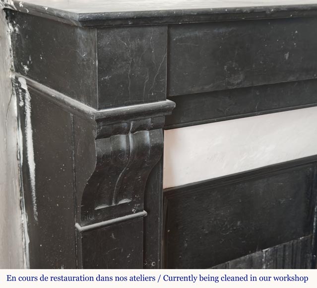 Napoleon III style modillion fireplace in speckled black Napoleon III style modillion fireplace in speckled black-3