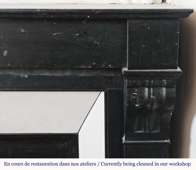 Napoleon III style modillion fireplace in speckled black Napoleon III style modillion fireplace in speckled black-5