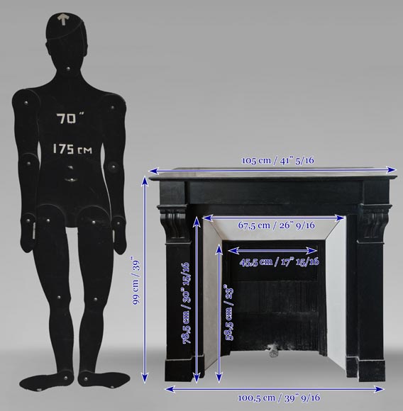 Napoleon III style modillion fireplace in speckled black Napoleon III style modillion fireplace in speckled black-8