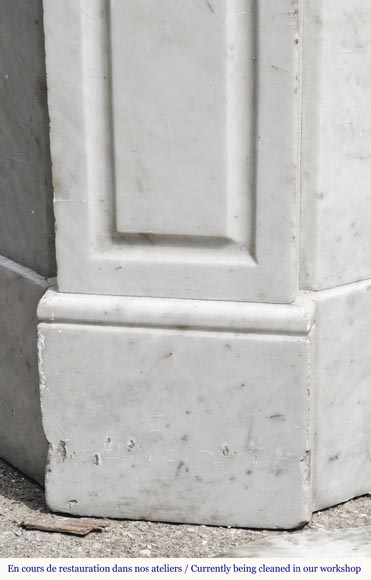 Louis XV style fireplace, Pompadour model, in Carrara marble Louis XV style fireplace, Pompadour model, in Carrara marble-4