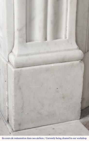 Louis XVI style fireplace with acanthus leaves, in Carrara marble Louis XVI style fireplace with acanthus leaves, in Carrara marble-5