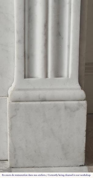 Louis XVI style fireplace with acanthus leaves, in Carrara marble Louis XVI style fireplace with acanthus leaves, in Carrara marble-8