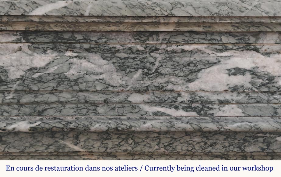 Louis XVI style molded fireplace in green Campan marble Louis XVI style molded fireplace in green Campan marble-1