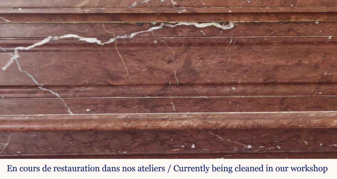 Louis XVI style fireplace in antique red marble Louis XVI style fireplace in antique red marble-1