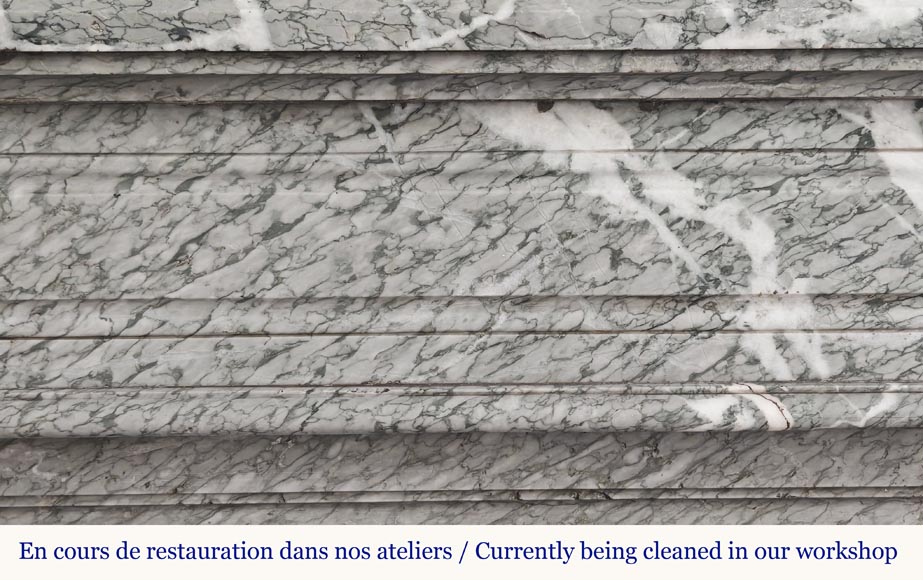 Louis XVI style fireplace in green Campan marble Louis XVI style fireplace in green Campan marble-1