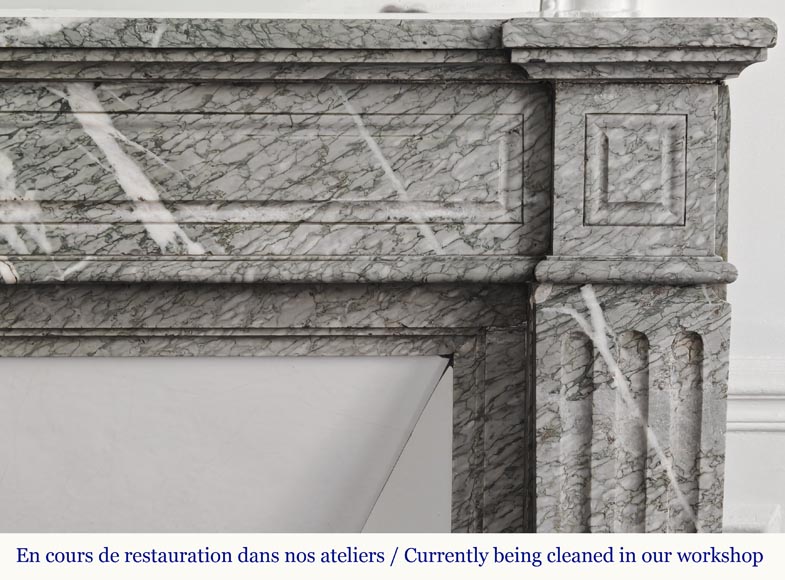 Louis XVI style fireplace in green Campan marble Louis XVI style fireplace in green Campan marble-5