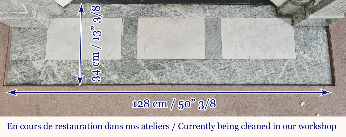 Louis XVI style fireplace in green Campan marble Louis XVI style fireplace in green Campan marble-7