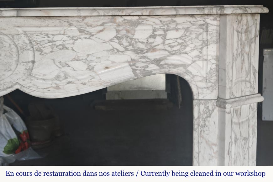 Louis XV style fireplace, Pompadour model, in gray Medici breccia Louis XV style fireplace, Pompadour model, in gray Medici breccia-6