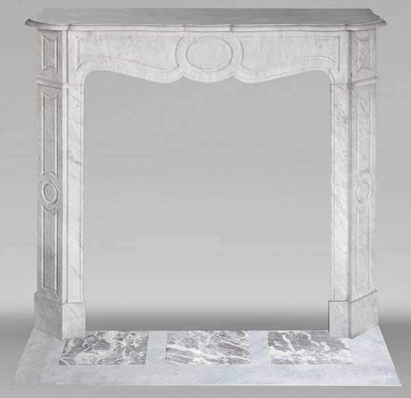 Louis XV style fireplace, Pompadour model, in light blue turquoise marble Louis XV style fireplace, Pompadour model, in light blue turquoise marble-0