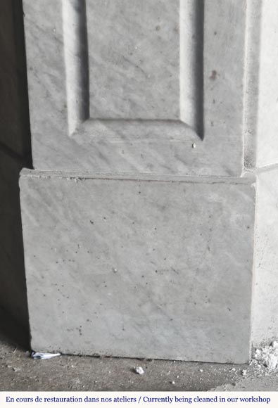 Louis XV style fireplace, Pompadour model, in light blue turquoise marble Louis XV style fireplace, Pompadour model, in light blue turquoise marble-4