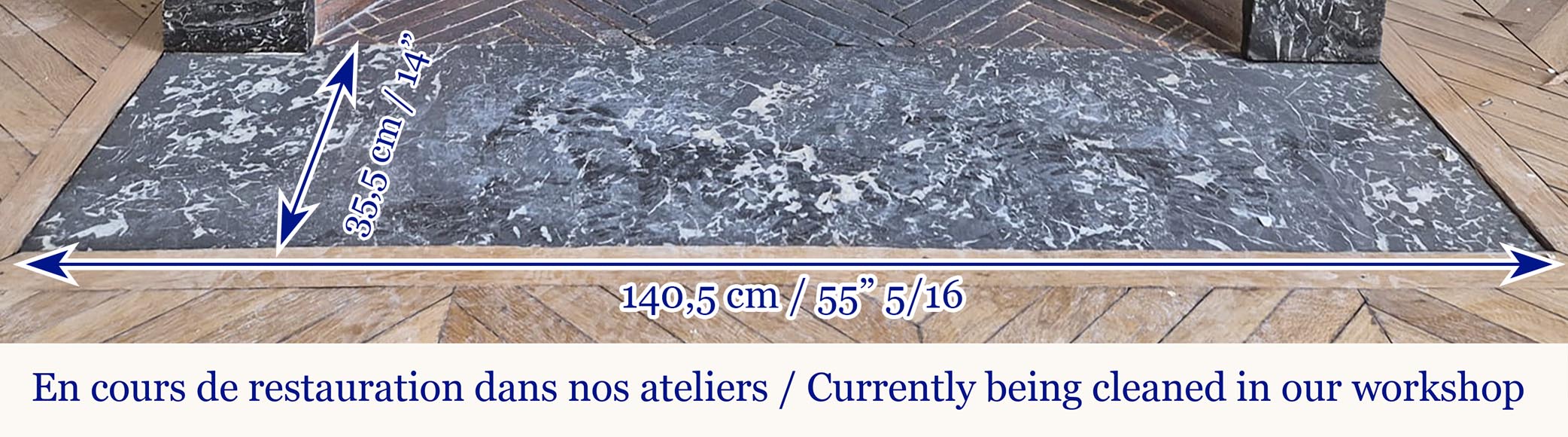 Louis XVI period two-tone fireplace, in Saint Anne statuary gray Louis XVI period two-tone fireplace, in Saint Anne statuary gray-6