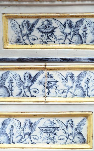 Louis XVI-style faience mantelpiece, Italian work, late 19th century Louis XVI-style faience mantelpiece, Italian work, late 19th century-2