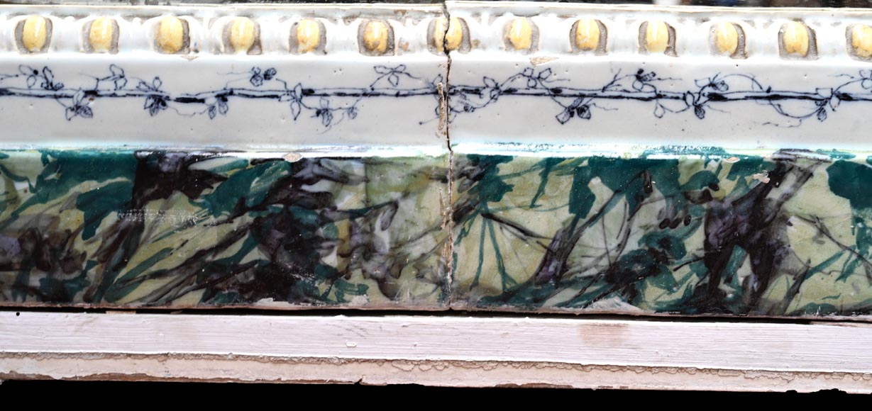 Louis XVI-style faience mantelpiece, Italian work, late 19th century Louis XVI-style faience mantelpiece, Italian work, late 19th century-6