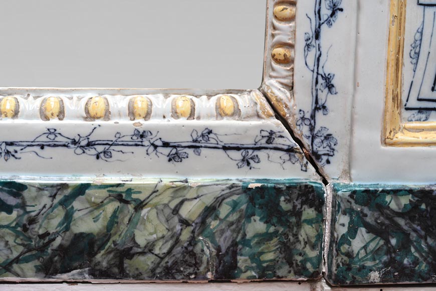 Louis XVI-style faience mantelpiece, Italian work, late 19th century Louis XVI-style faience mantelpiece, Italian work, late 19th century-7