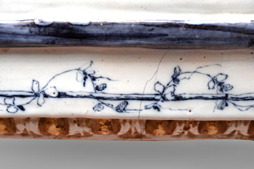 Louis XVI-style faience mantelpiece, Italian work, late 19th century Louis XVI-style faience mantelpiece, Italian work, late 19th century-8