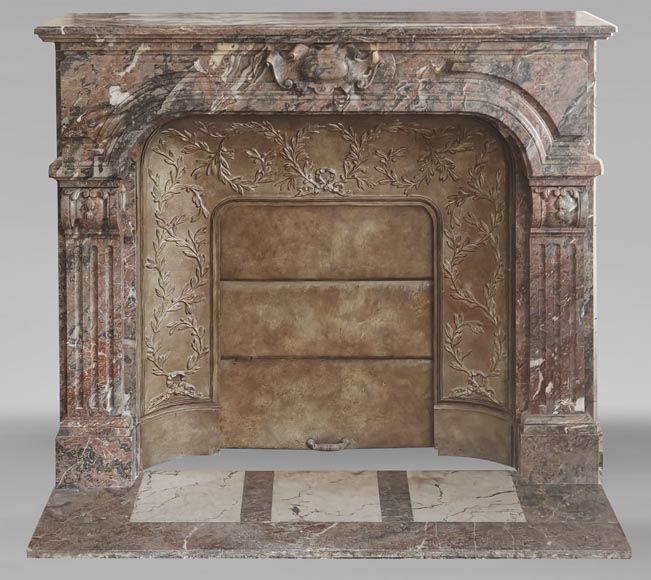 Regency style fireplace in Rouge Royal marble Regency style fireplace in Rouge Royal marble-0