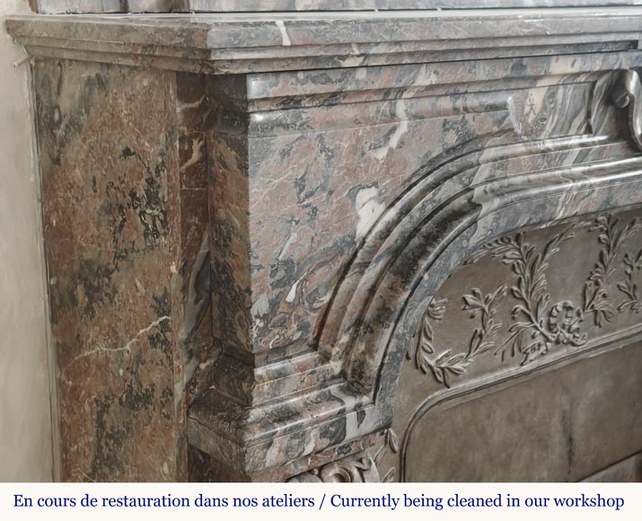 Regency style fireplace in Rouge Royal marble Regency style fireplace in Rouge Royal marble-2