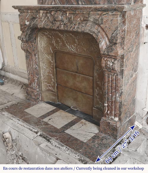 Regency style fireplace in Rouge Royal marble Regency style fireplace in Rouge Royal marble-3