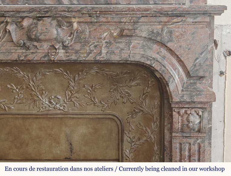 Regency style fireplace in Rouge Royal marble Regency style fireplace in Rouge Royal marble-4