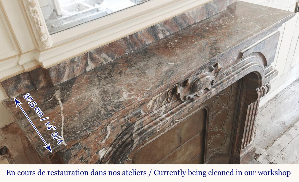 Regency style fireplace in Rouge Royal marble Regency style fireplace in Rouge Royal marble-7