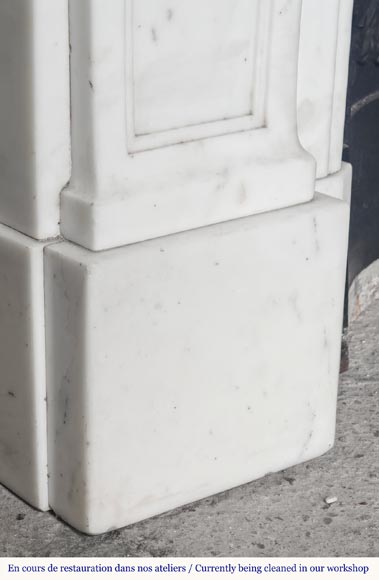 Napoleon III style fireplace in half-statuary marble decorated with a garland Napoleon III style fireplace in half-statuary marble decorated with a garland-8