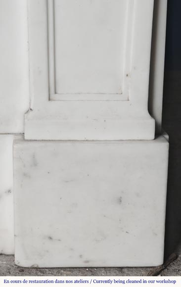 Napoleon III style fireplace in half-statuary marble decorated with a garland Napoleon III style fireplace in half-statuary marble decorated with a garland-13