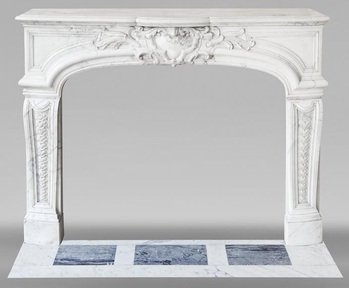 Regency style fireplace in half-statuary marble Regency style fireplace in half-statuary marble-0