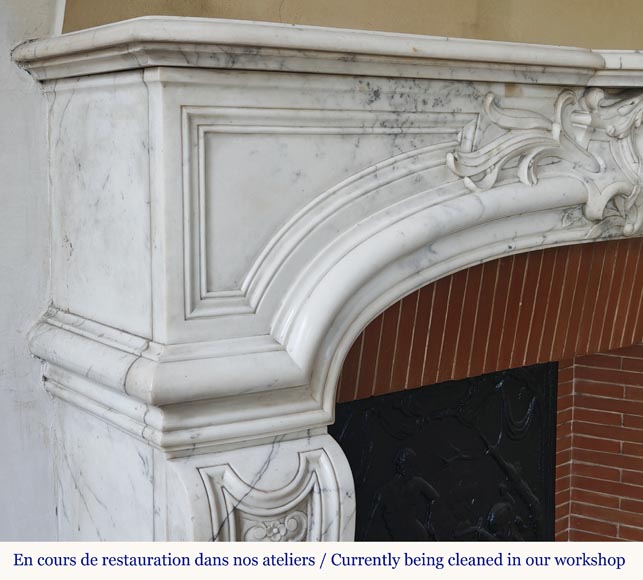 Regency style fireplace in half-statuary marble Regency style fireplace in half-statuary marble-5