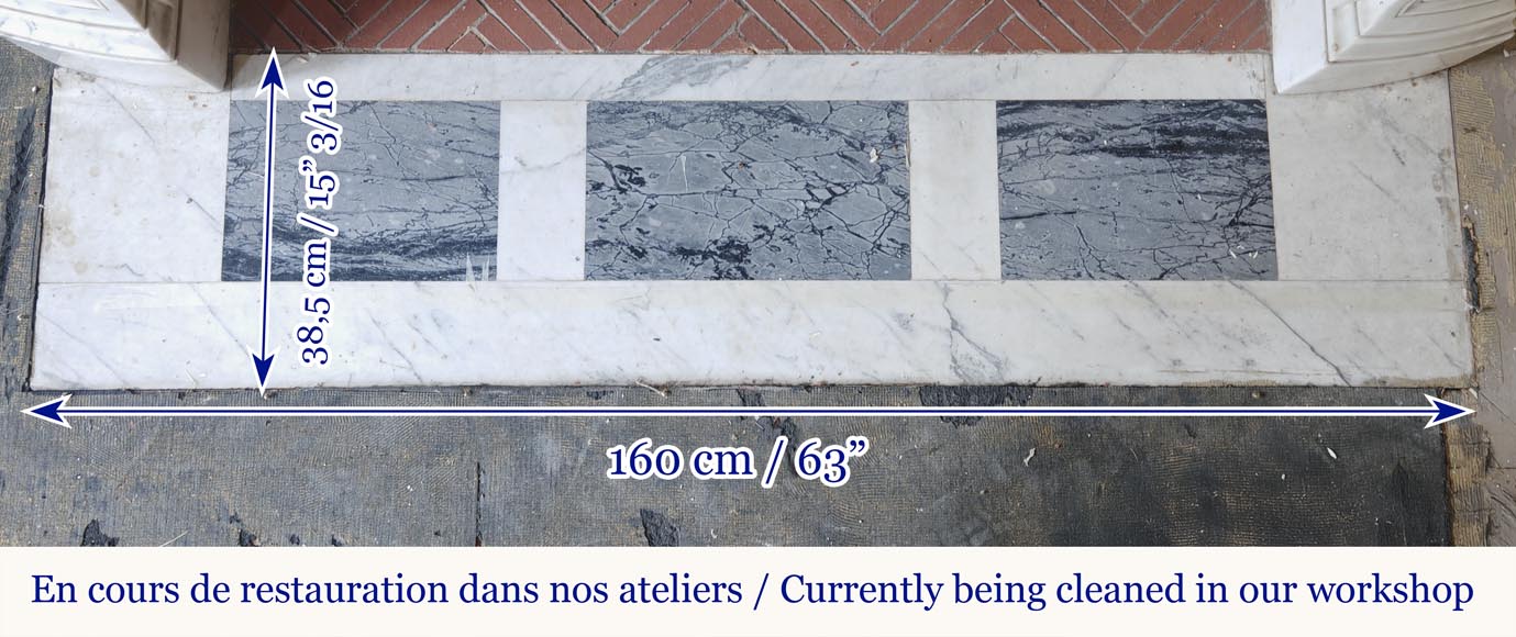 Regency style fireplace in half-statuary marble Regency style fireplace in half-statuary marble-11