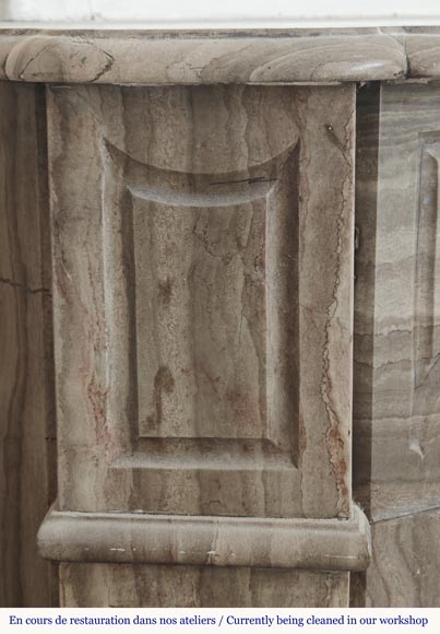 Louis XV style fireplace, Pompadour model, in Lunel marble Louis XV style fireplace, Pompadour model, in Lunel marble-3