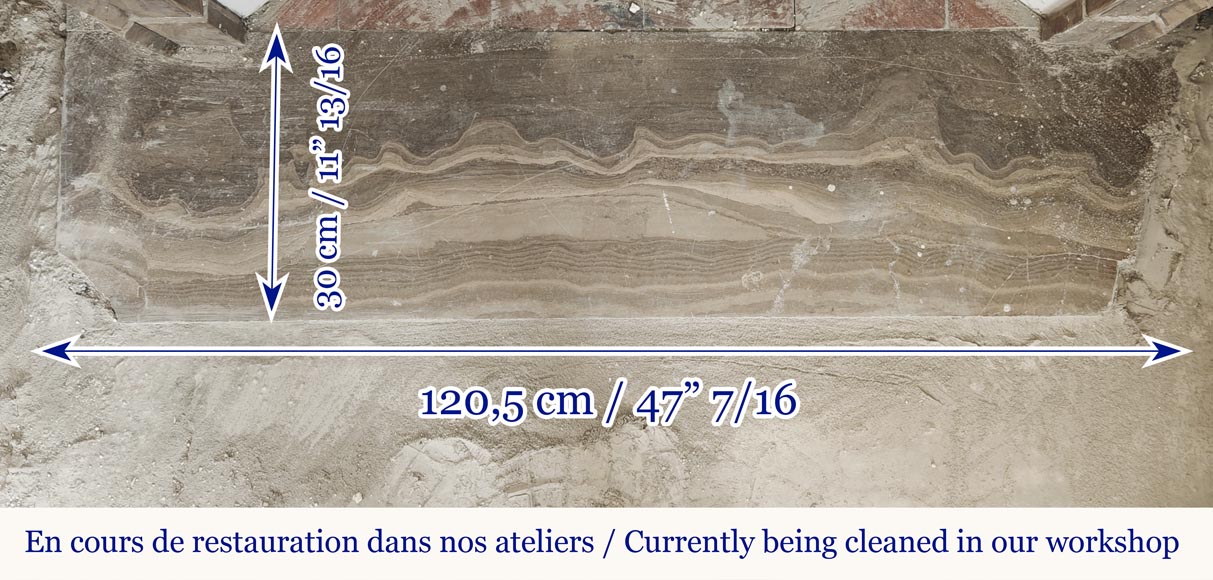 Louis XV style fireplace, Pompadour model, in Lunel marble Louis XV style fireplace, Pompadour model, in Lunel marble-7