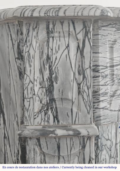 Louis XV style fireplace, Pompadour model, in Bleu Fleuri marble Louis XV style fireplace, Pompadour model, in Bleu Fleuri marble-3