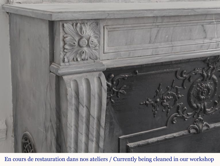 Louis XVI style fireplace in blue turquoise marble Louis XVI style fireplace in blue turquoise marble-3