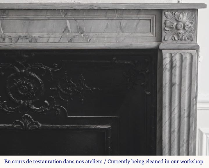 Louis XVI style fireplace in blue turquoise marble Louis XVI style fireplace in blue turquoise marble-6