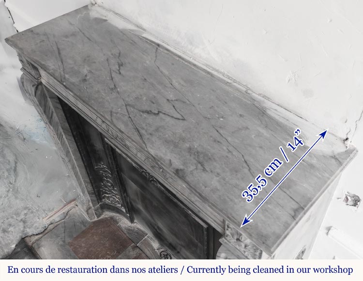 Louis XVI style fireplace in blue turquoise marble Louis XVI style fireplace in blue turquoise marble-10