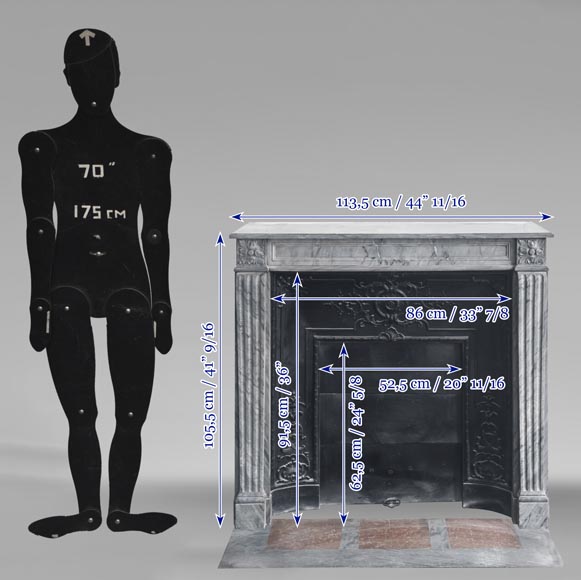 Louis XVI style fireplace in blue turquoise marble Louis XVI style fireplace in blue turquoise marble-11