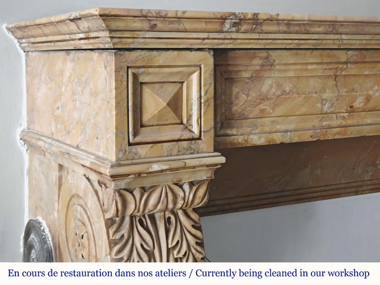 Lion's paw model fireplace in yellow Siena marble Lion's paw model fireplace in yellow Siena marble-3