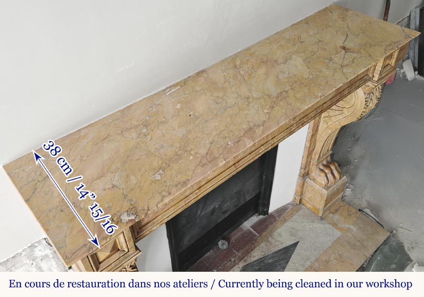 Lion's paw model fireplace in yellow Siena marble Lion's paw model fireplace in yellow Siena marble-9