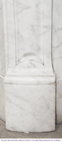 Louis XV style Pompadour model fireplace in Carrara marble Louis XV style Pompadour model fireplace in Carrara marble-4